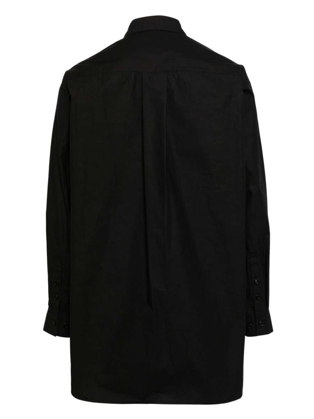 Shop Songzio Draped-detail Cotton Shirt In Black