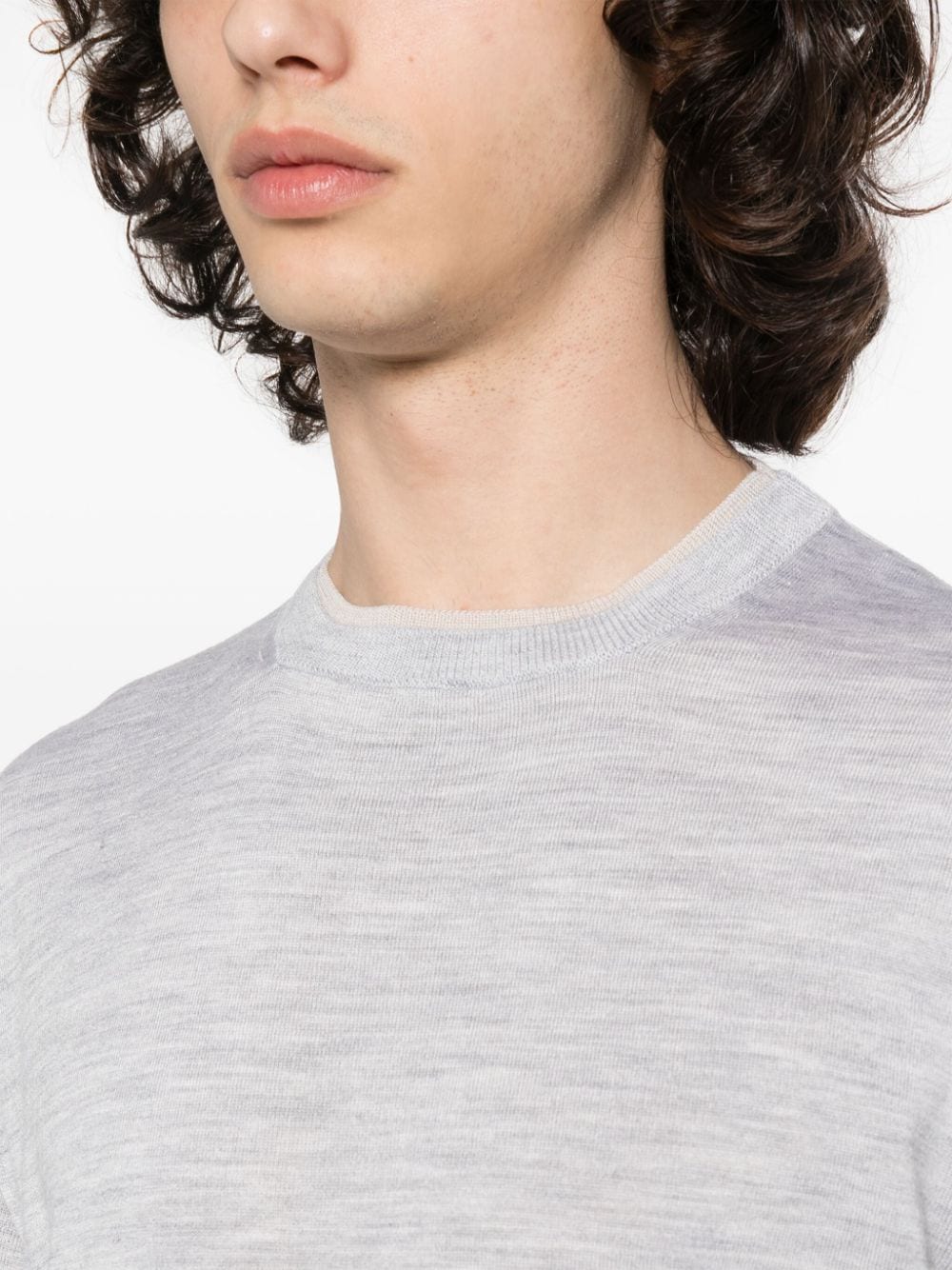 Shop Eleventy Layered-detail Jumper In Grey