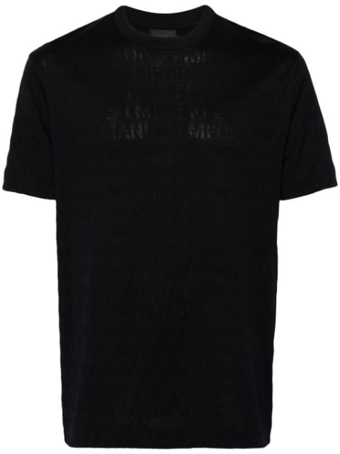 Emporio Armani logo-jacquard cotton T-shirt