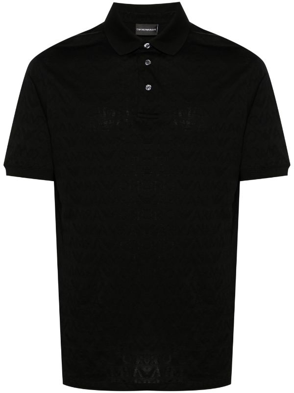 Emporio Armani logo jacquard Cotton Polo Shirt Farfetch