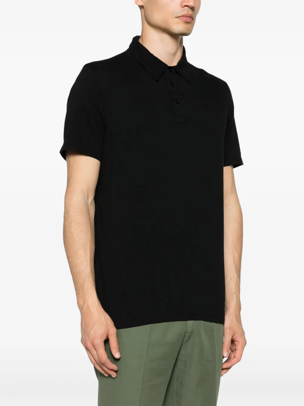 Majestic Filatures Jersey poloshirt van biologisch katoen Zwart