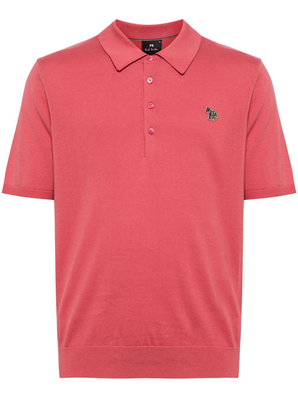 PS Paul Smith Zebra-appliquéd cotton polo shirt Roze