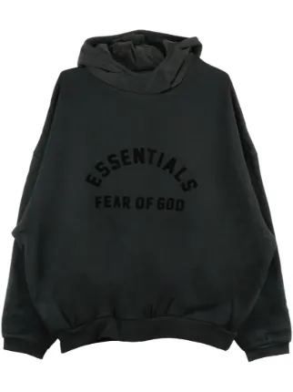 FEAR OF GOD ESSENTIALS logo print cotton blend Hoodie Black FARFETCH UK