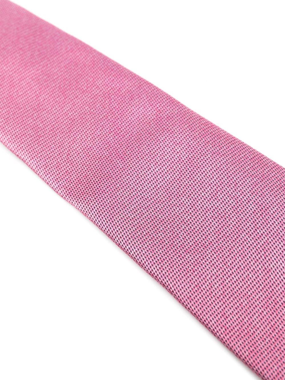 Shop Canali Patterned-jacquard Silk Tie In Pink