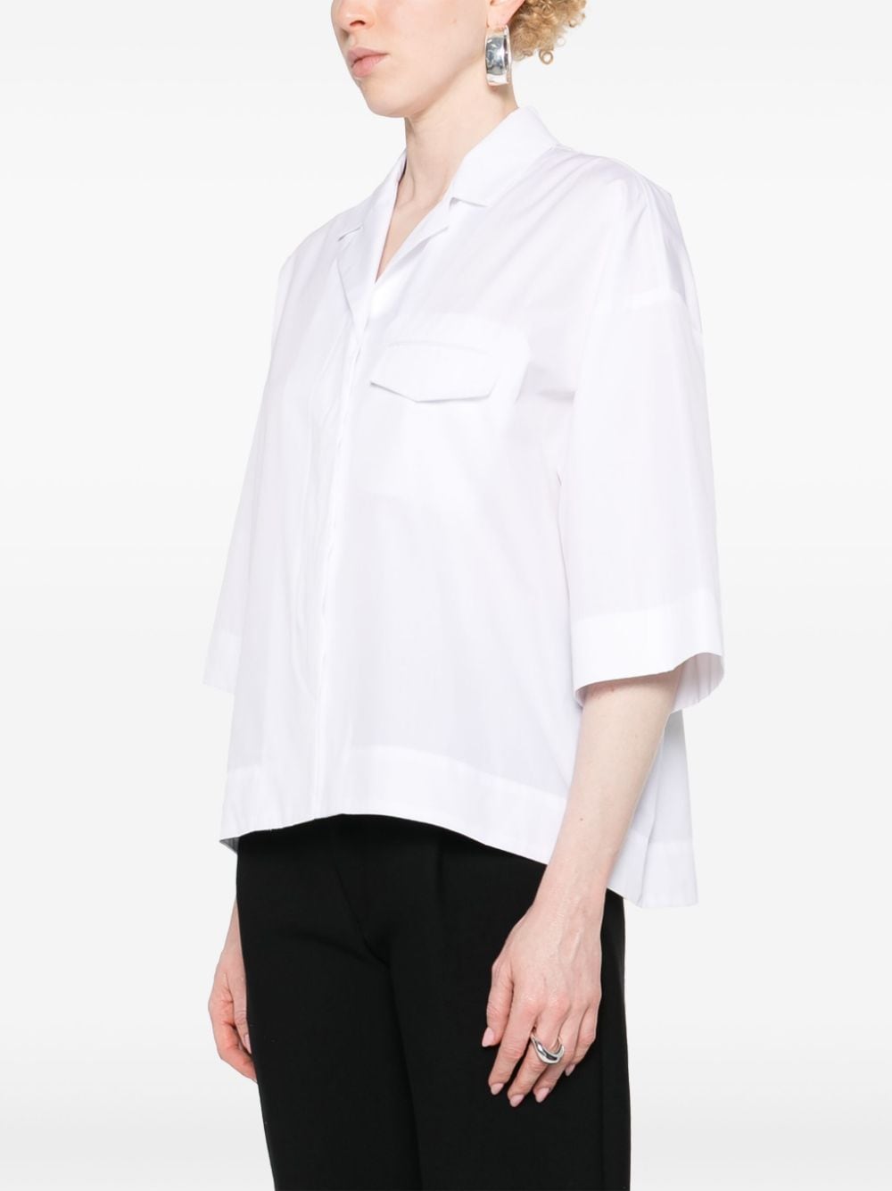 Shop Sportmax Parole Cotton Shirt In White