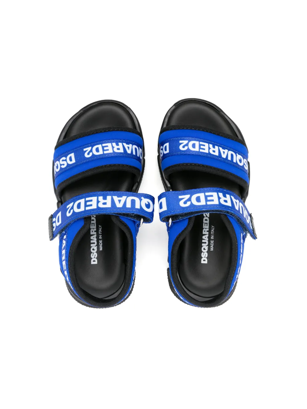 Shop Dsquared2 Logo-tape Touch-strap Sandals In 蓝色