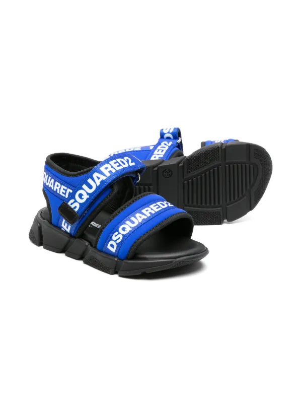 DSQUARED2 KIDS logo-tape touch-strap Sandals | Blue | FARFETCH