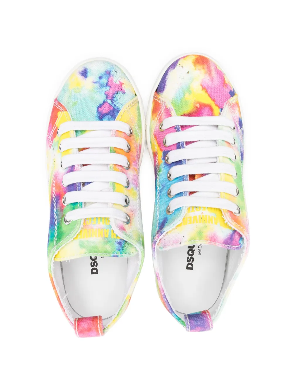 Dsquared2 Tie-dye Canvas Sneakers In 粉色
