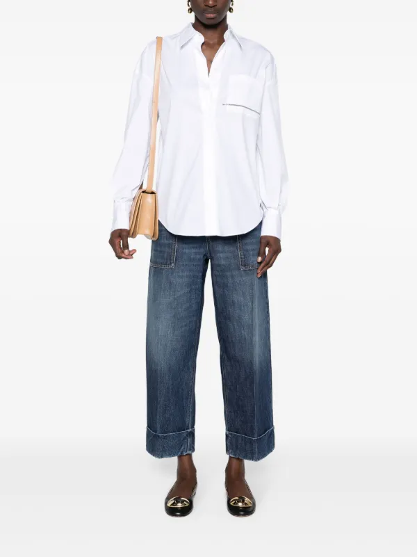 Brunello Cucinelli Camicia Con Catena Monili | Bianco
