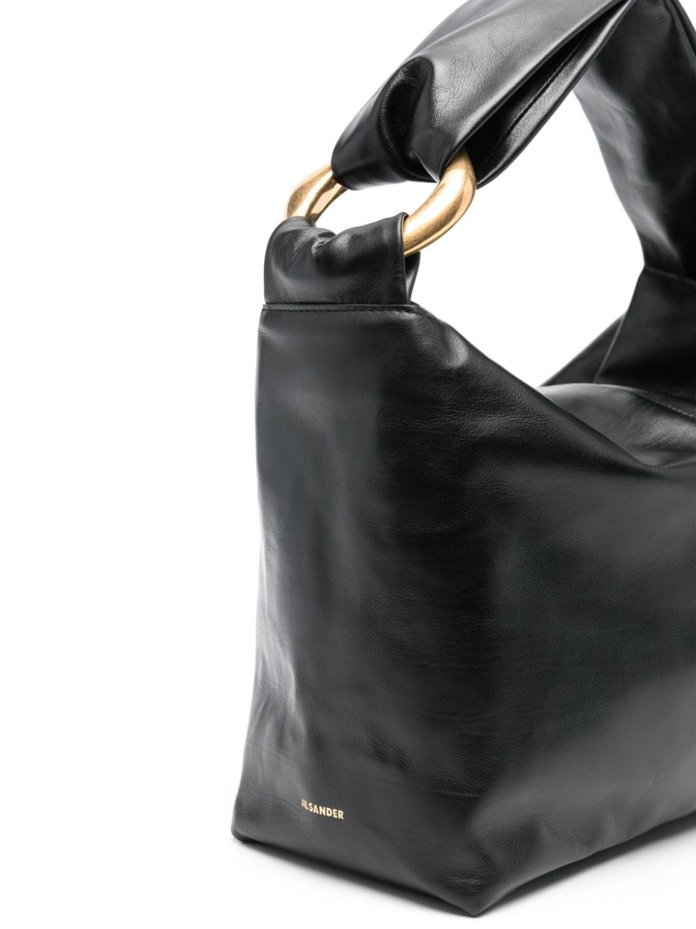 Shop Jil Sander Small Leather Tote Bag In Black