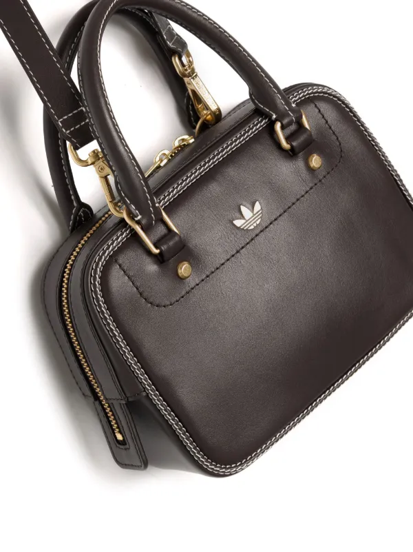 Adidas Small Adidas x WB logo-debossed Leather Bag | Brown