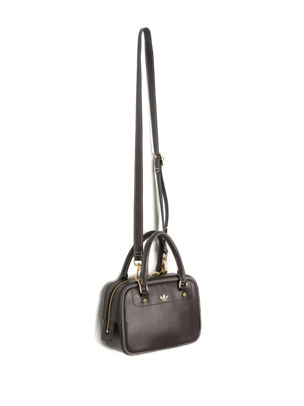 adidas kleine x WB leren tas met logo-reliëf Bruin