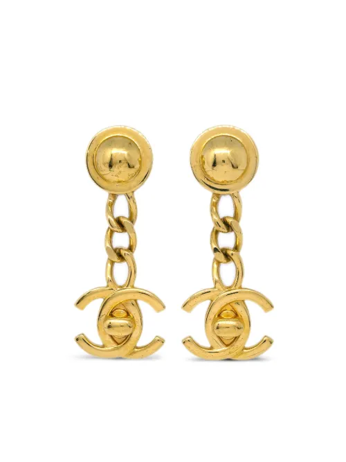 Boucles d'oreilles Turnlock à clip (1996) - CHANEL Pre-Owned - Modalova