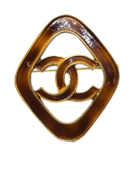 HOT SALE CHANEL 1993 CC-logo brooch Women