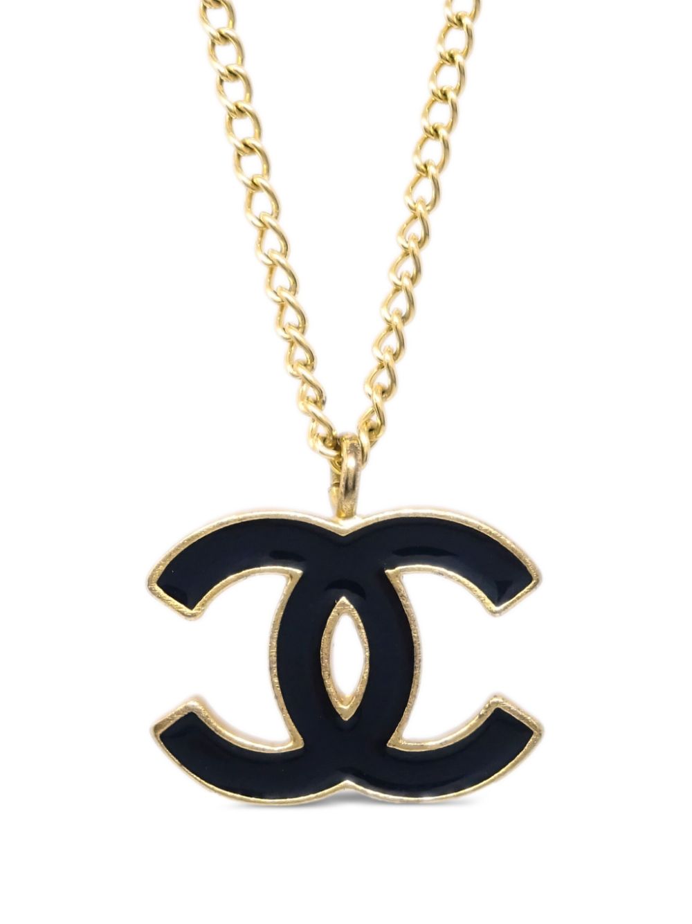 CHANEL Pre-Owned 2002 halsketting met CC-hanger - Goud