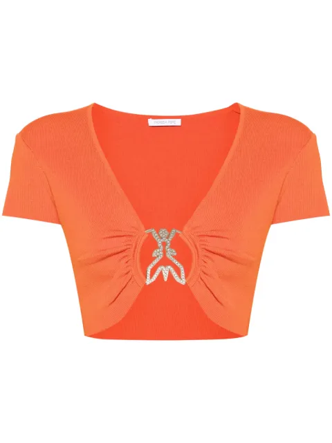Patrizia Pepe logo-plaque crop top