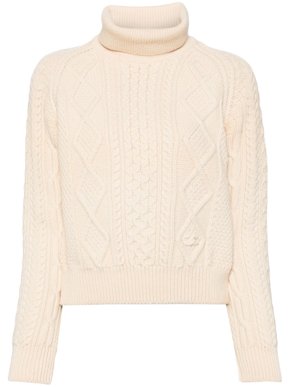 Affordable HOT SALE CHANEL 1996 cable-knit wool jumper Women