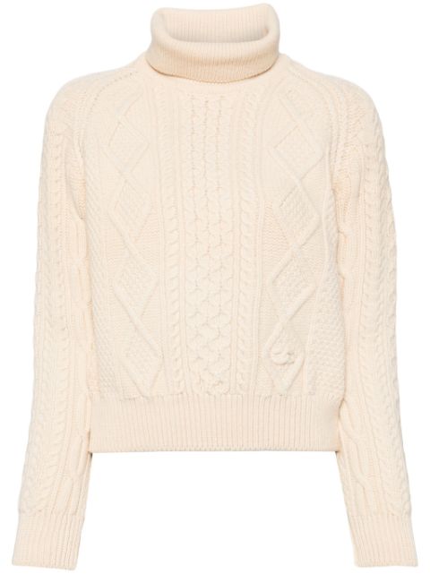 Affordable HOT SALE CHANEL 1996 cable-knit wool jumper Women