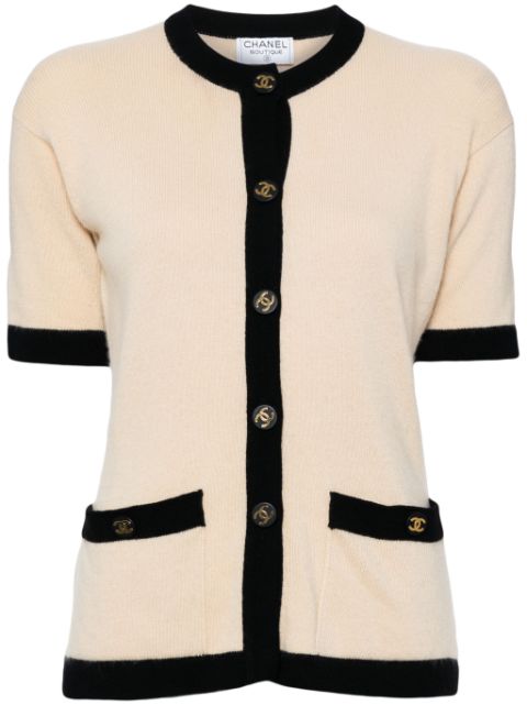 HOT SALE CHANEL 1990-2000s short-sleeved cardigan Women