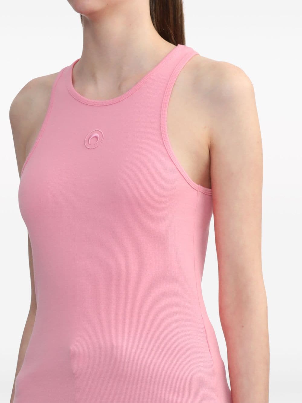 Shop Marine Serre Crescent Moon-embroidered Tank Top In Pink