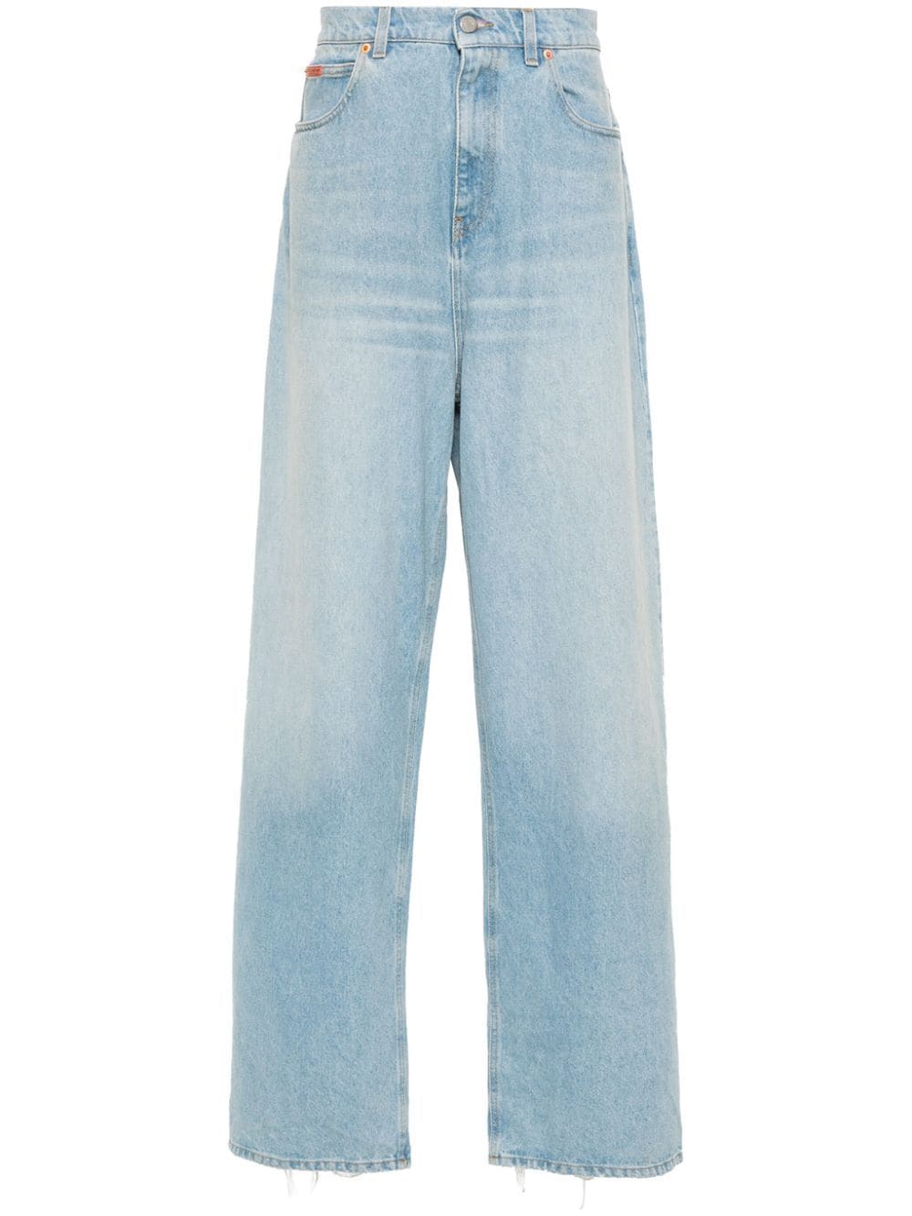 Shop Martine Rose Distressed Straight Jeans In Blue