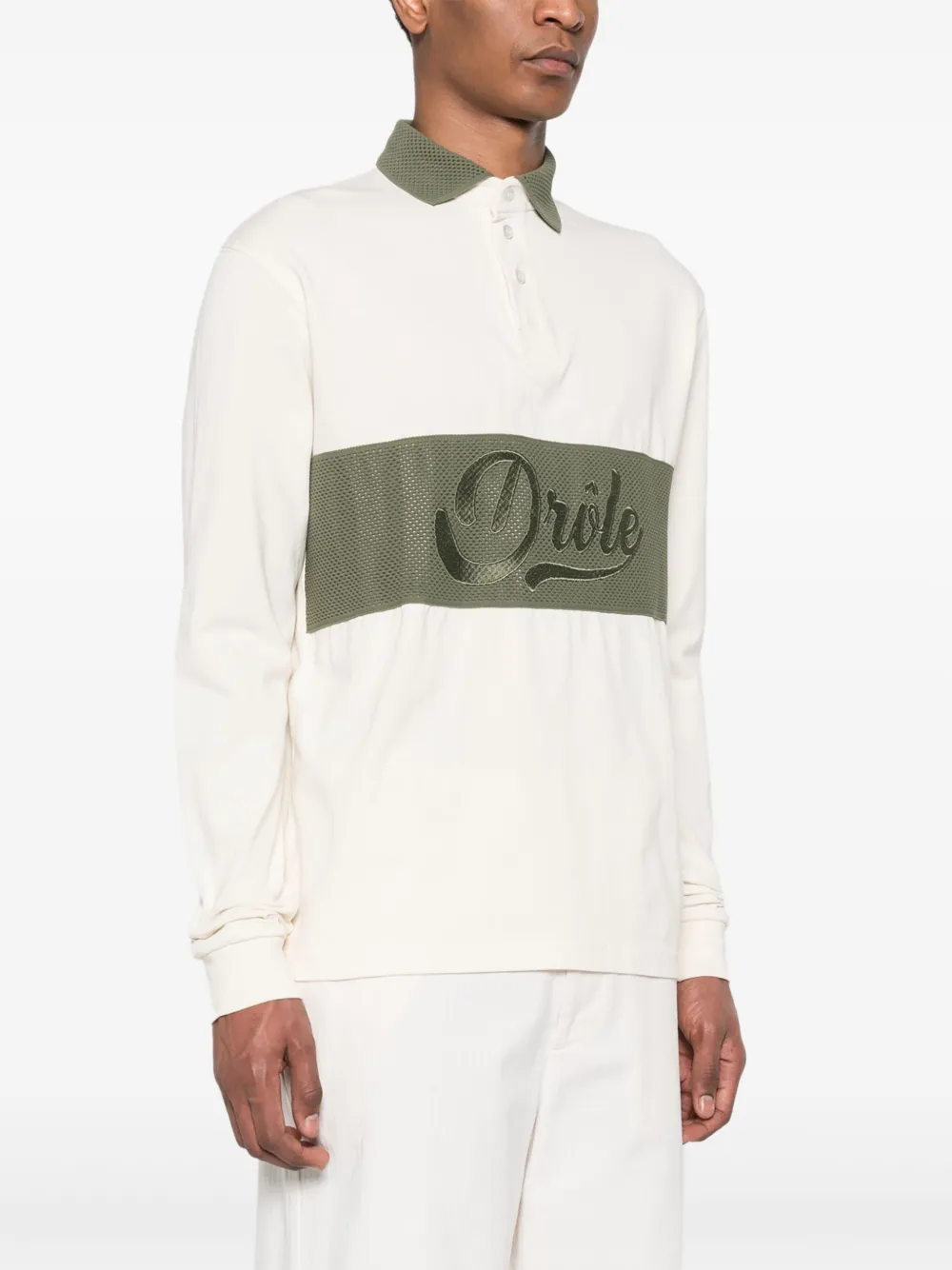 Shop Drôle De Monsieur Logo-embroidered Polo Shirt In Nude