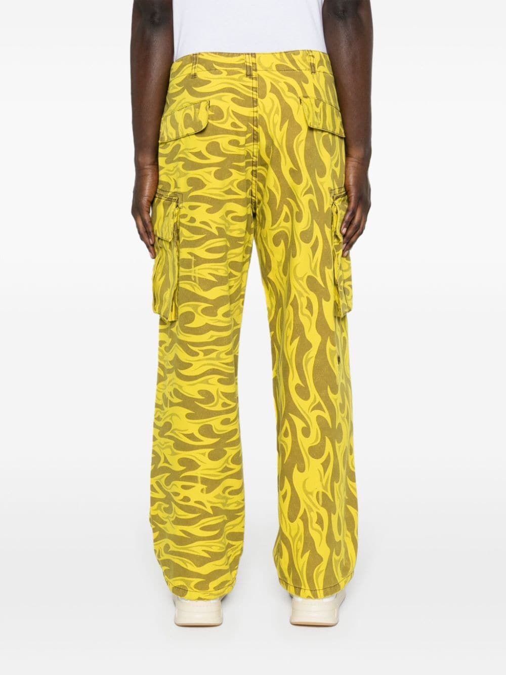 Shop Erl Abstract-print Cargo Pants In 黄色