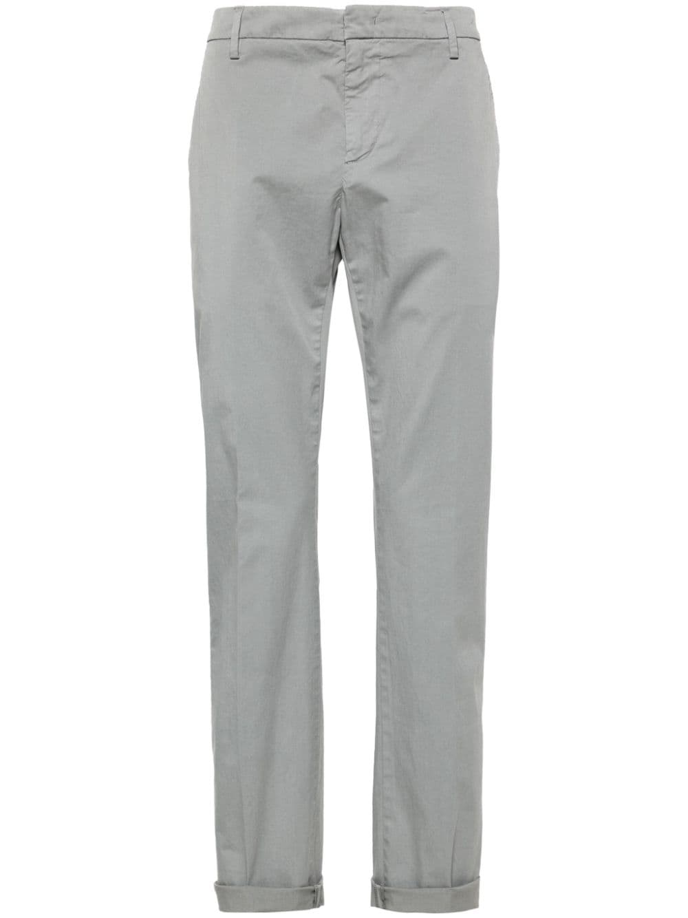 Dondup Low-rise Cotton Chinos In Grey