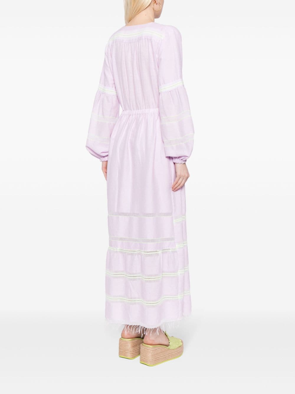 Shop Lemlem Elsabet Cotton-blend Maxi Dress In Purple