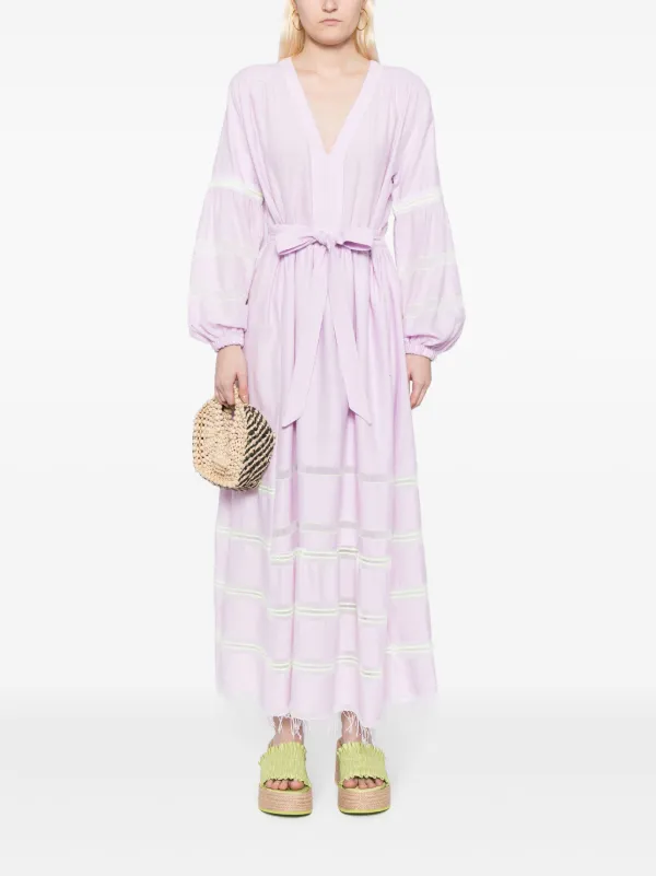 purple cotton dresses Purple Cotton Poplin Midi Off-Shoulder Dress 52" / Custom Height (Free)