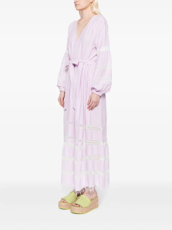 Lemlem Elsabet cotton-blend Maxi Dress | Purple | FARFETCH