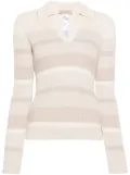 TWINSET striped lurex-detailing jumper - Neutrals