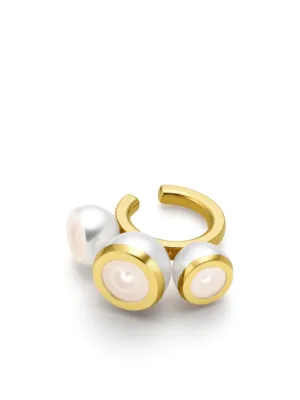 TASAKI M/G Tasaki Square Leaf パール ピアス 18Kイエローゴールド