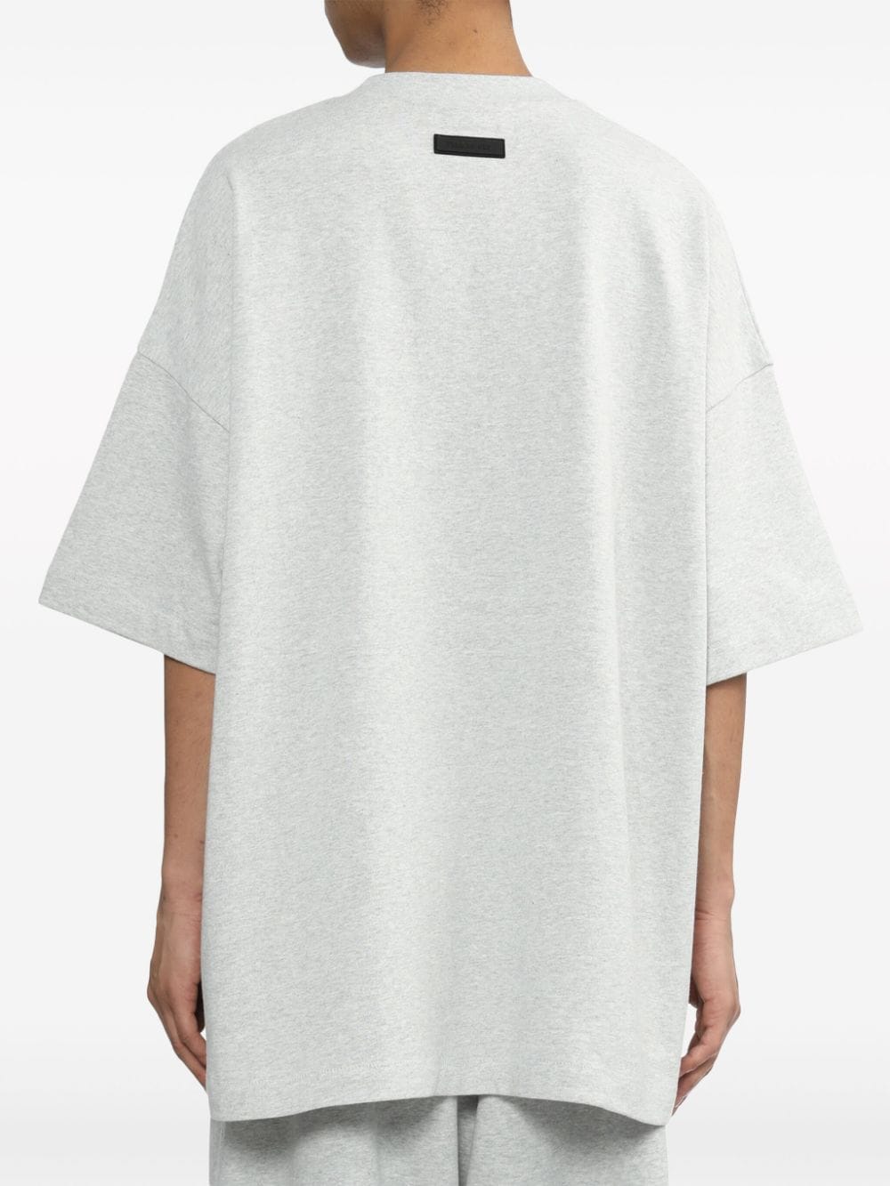 Shop Essentials Logo-print Cotton T-shirt In Grey