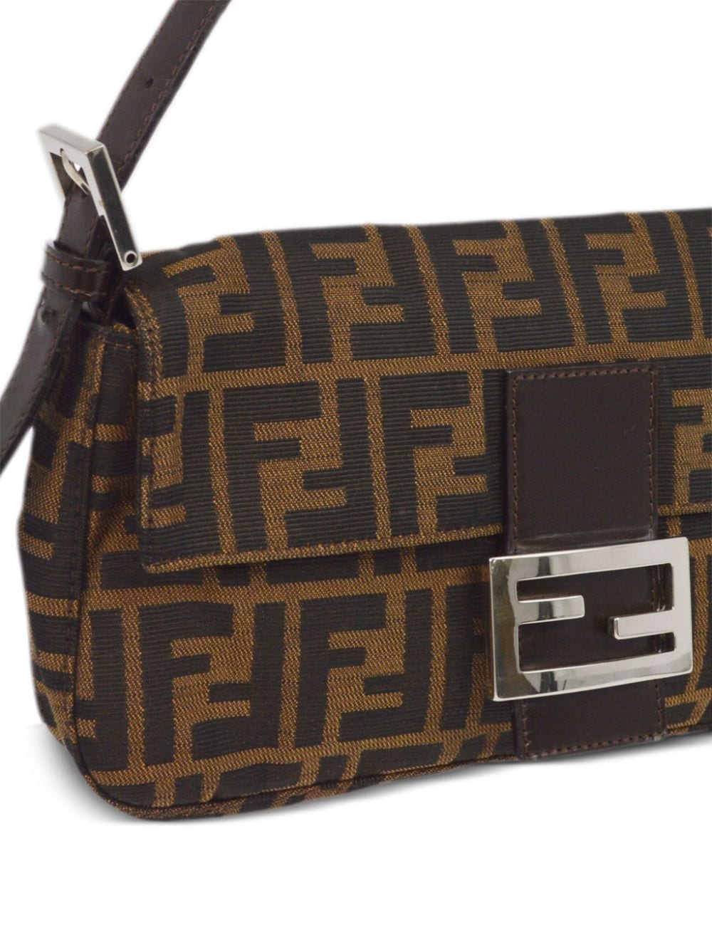 Pre-owned Fendi Zucchino 手提包（1990-2000年代典藏款） In Brown