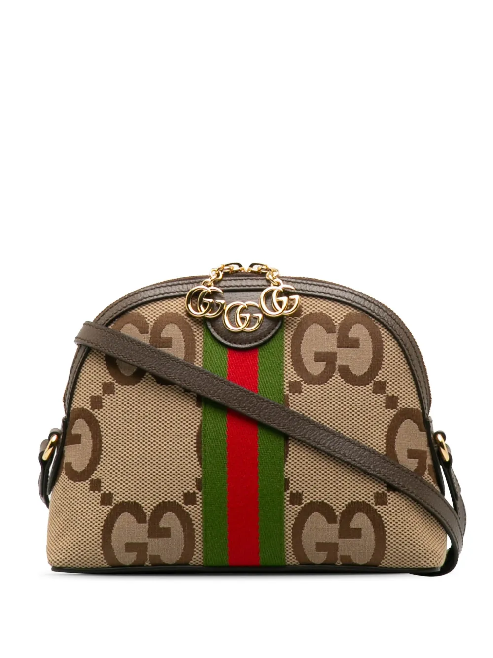 Pre-owned Gucci 2016-2023 Small Ophidia Gg Shoulder Bag In Brown