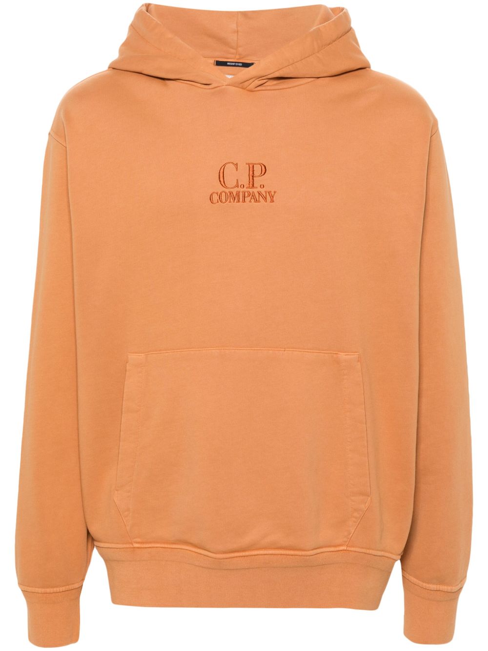 C.p. Company Logo-embroidered Cotton Hoodie In Brown