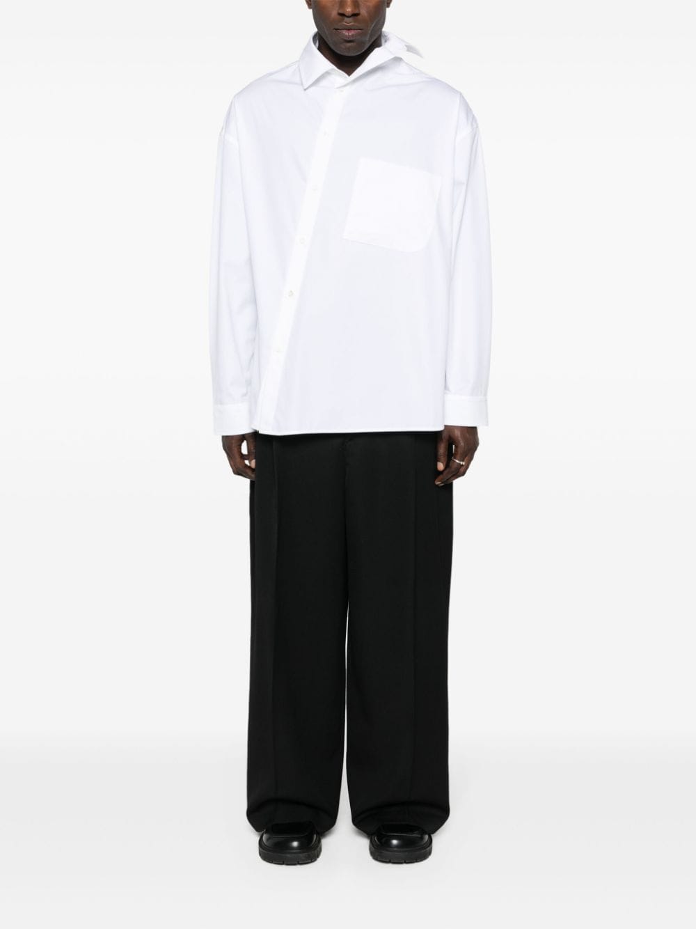 Shop Jacquemus Cuadro Poplin Shirt In 白色