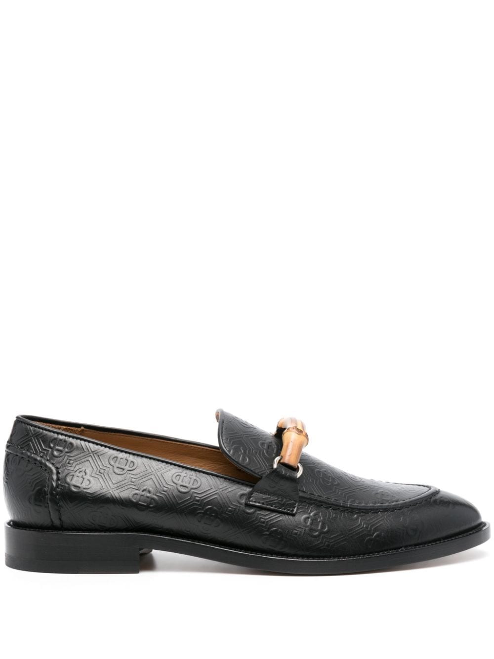 Shop Casablanca Logo-embossed Loafers In Black