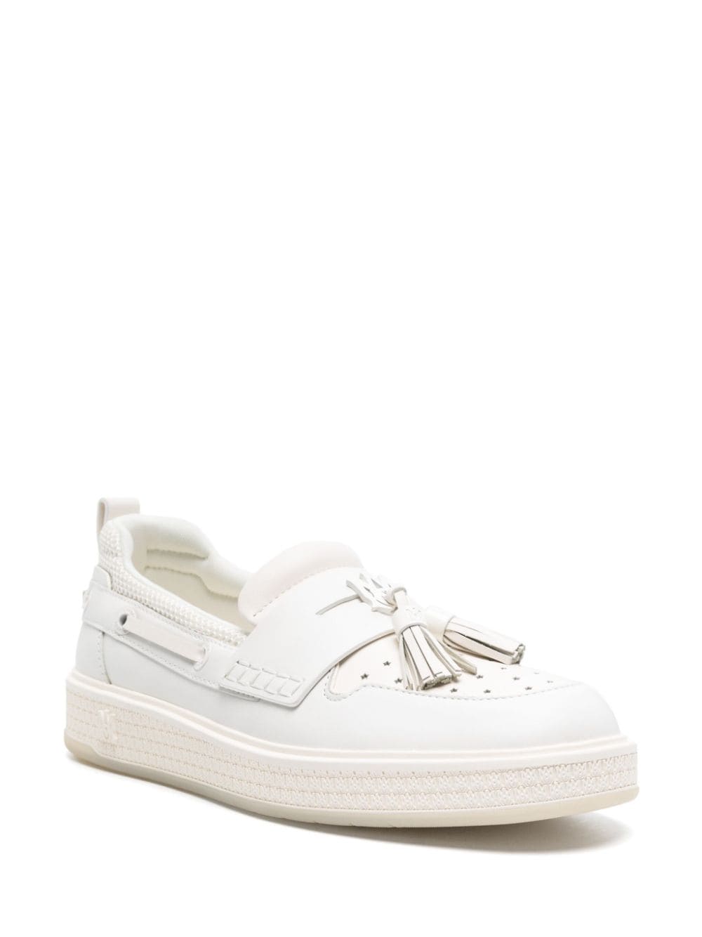 Shop Amiri Tassel-embellished Leather Loafers In White