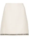 Moncler contrasting-trim tweed miniskirt - White