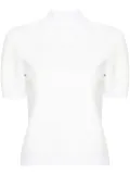 Tory Burch logo-embossed mock-neck T-shirt - White