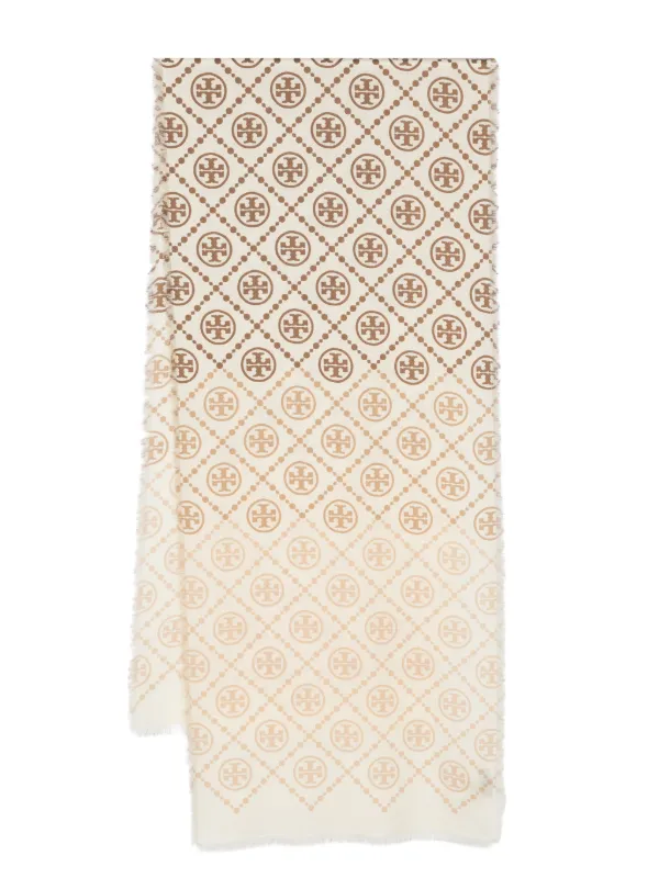 TORYBURCH スカーフ Tory Burch WHIPSTITCH WOVEN T SCARF Merino Wool in Fuchsia