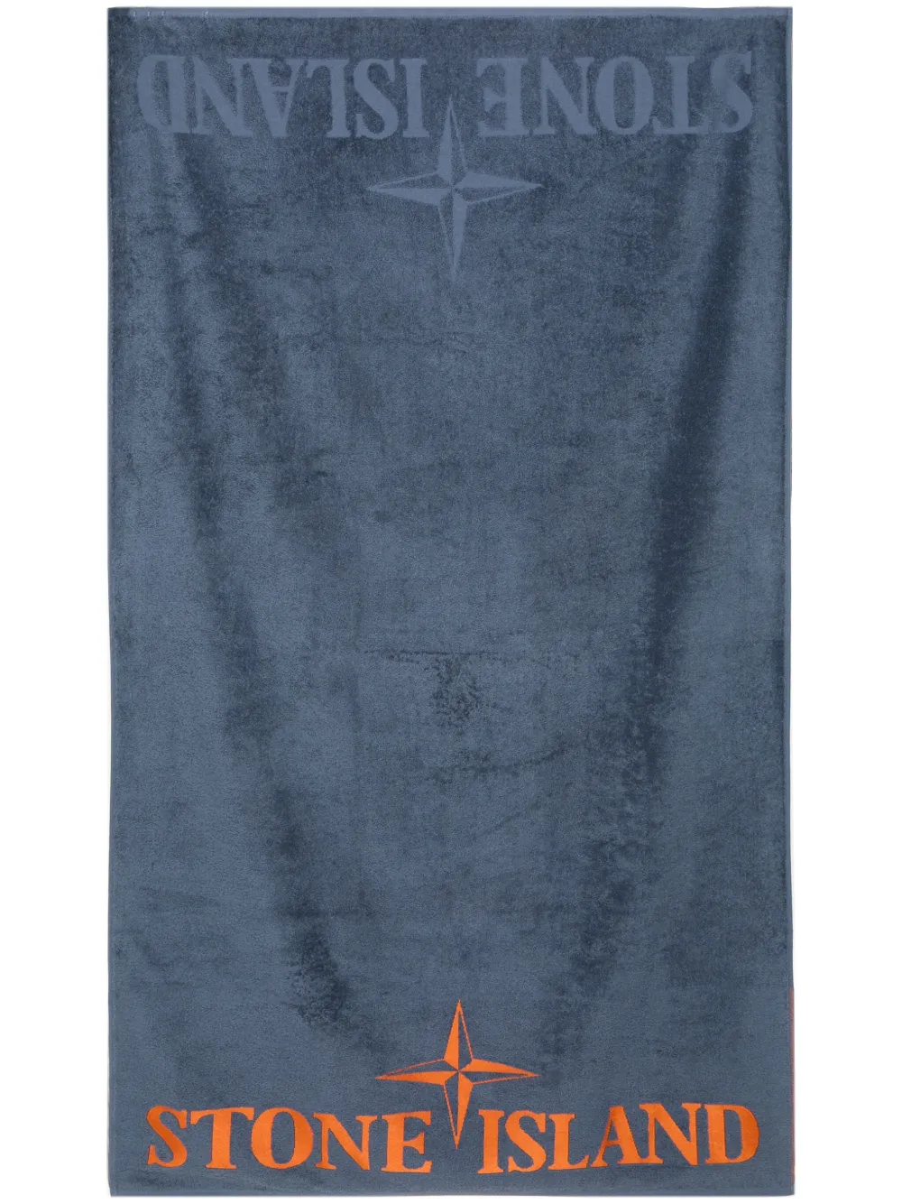 Shop Stone Island Logo-embroidered Cotton Towel In 蓝色