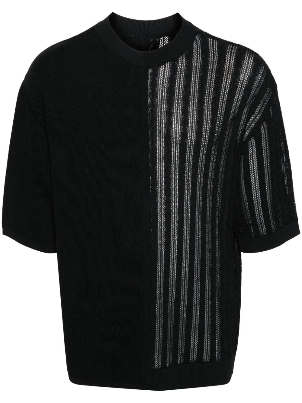 Shop Jacquemus Le Haut Juego Knitted T-shirt In Black