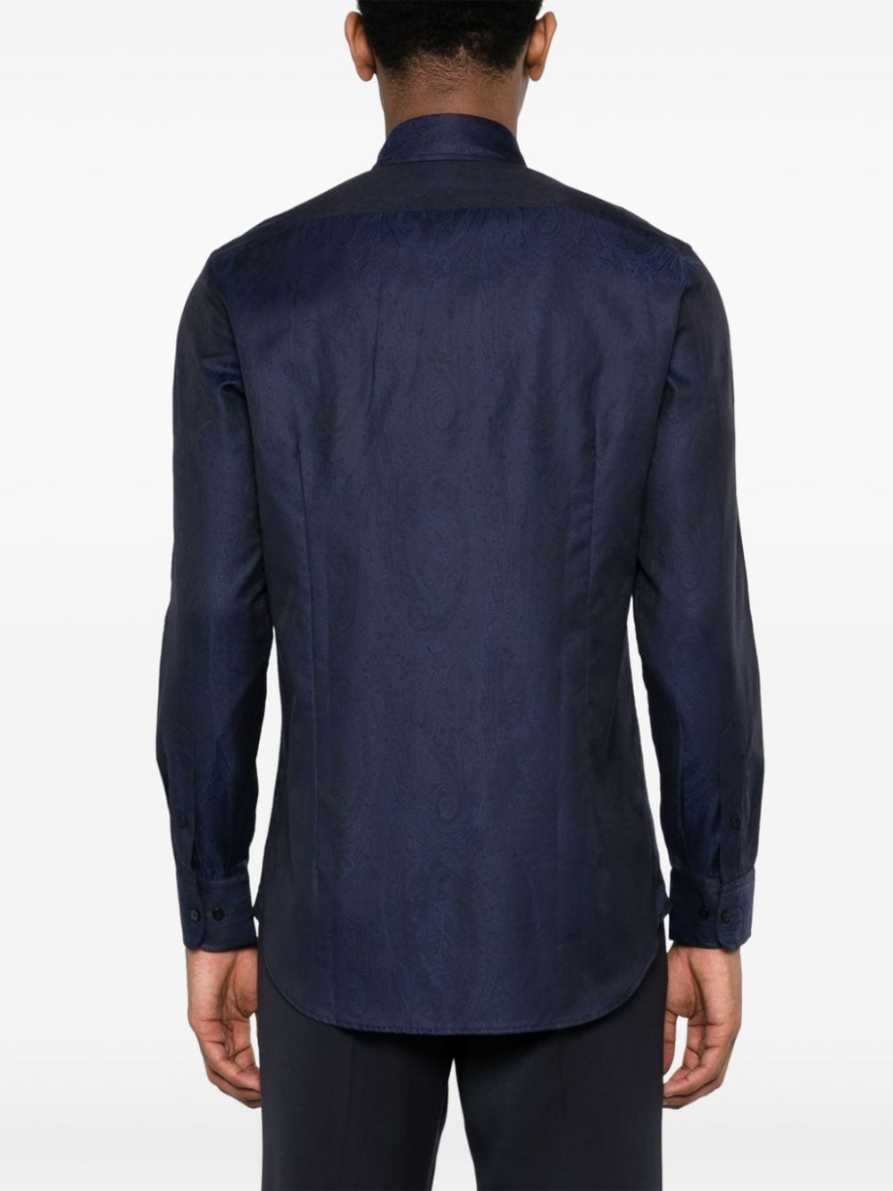 Shop Etro Pegaso-motif Cotton Shirt In Blue