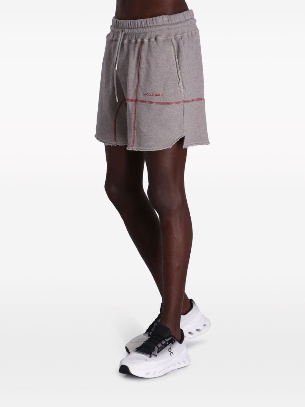 Shop A-cold-wall* Intersect Cotton Shorts In Grey