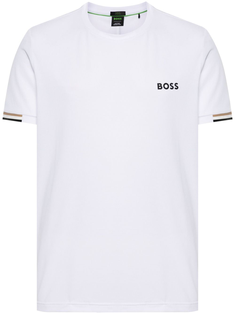 Shop Hugo Boss Piqué-weave Performance T-shirt In White