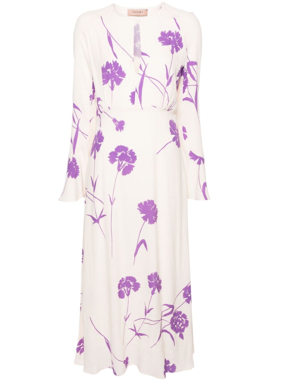 TWINSET Midi-jurk met bloemenprint Wit