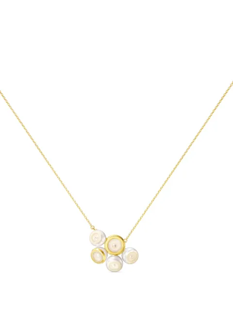 TASAKI 18kt yellow gold M/G Sliced Bezel pearl necklace